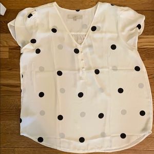 Ann Taylor LOFT polka dot blouse